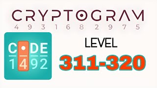 Cryptogram Letters and Numbers 311 312 313 314 315 316 317 318 319 320