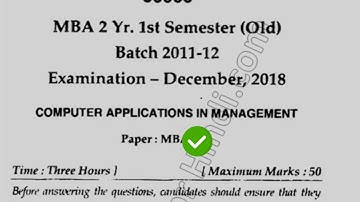 2018 Mdu MBA 1st Sem Old Computer Application in Management Question Paper