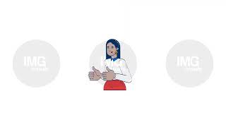 Professional arab woman giving thumbs-up gesture 2D character doodle animation