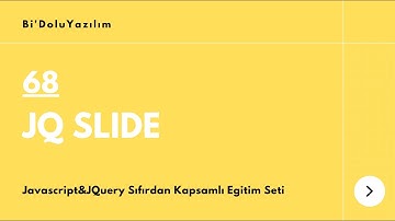 Javascript Dersleri || JQuery Dersleri -68- JQuery Slide