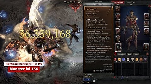 T100 - Build Info Oculus Chain Lightning Conjuration - Sorceress Diablo 4 Season Solo