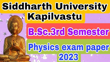 Physics exam analysis of B.Sc.3rd sem.|Siddharth University|by Navneet Gautam