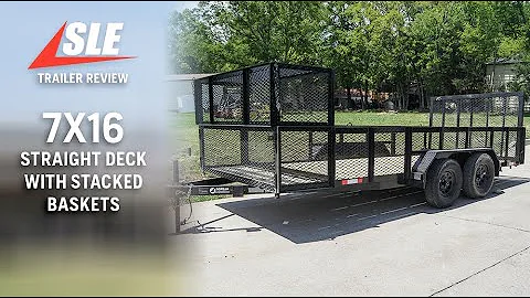 Review of 7x16 Straight Deck Utility Trailer with Stacked Baskets (2) 3500lb Axle | #sleequipment
