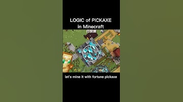 logic of pickaxe in Minecraft #minecraft #minecraftshorts