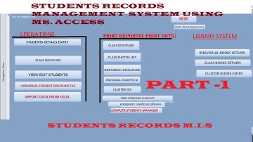 PART 1: Student Records Management System: MS Access & VBA Tutorial for Efficient Data Organization