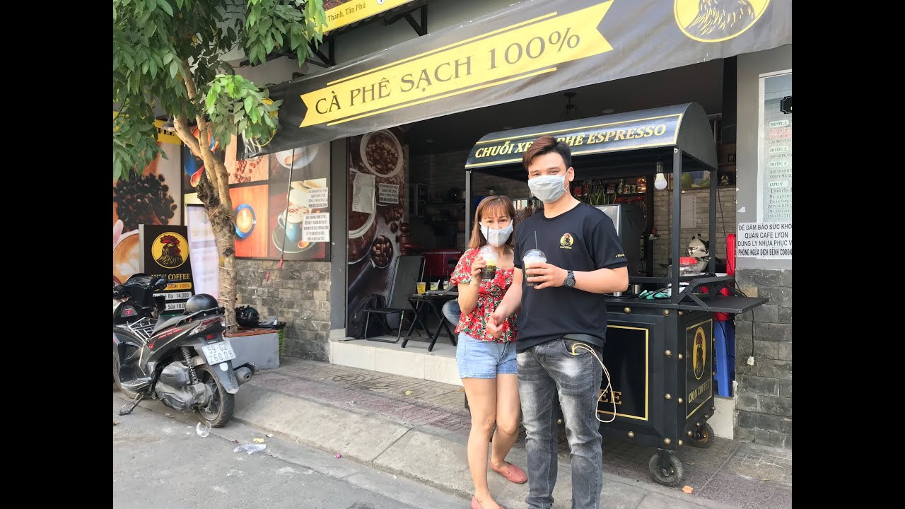 Khai trương xe cafe pha máy mang đi tại Lyon 46 Dân Chủ, P. Tân Thành, Q. Tân Phú, TPHCM