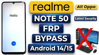 Realme Note 50 Frp bypass Android 14/ 15 | Realme Android 15 FRP Bypass Without Pc 2026 No Wifi Use