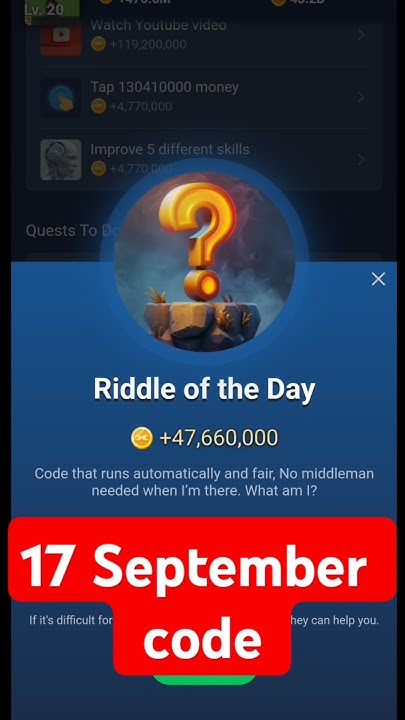 17 & 18 September Riddle of the Day X Empire | Of The Day X Empire Musk