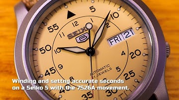 Winding and setting accurate time on Seiko 5 automatic movement watch
