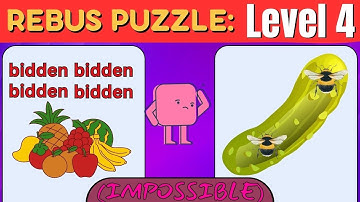 20 Rebus Puzzles - Level 4 (IMPOSSIBLE) ¦ YOU WILL FAIL!  ¦ Ding Bats/Quiz/Questions/Riddle/IQ
