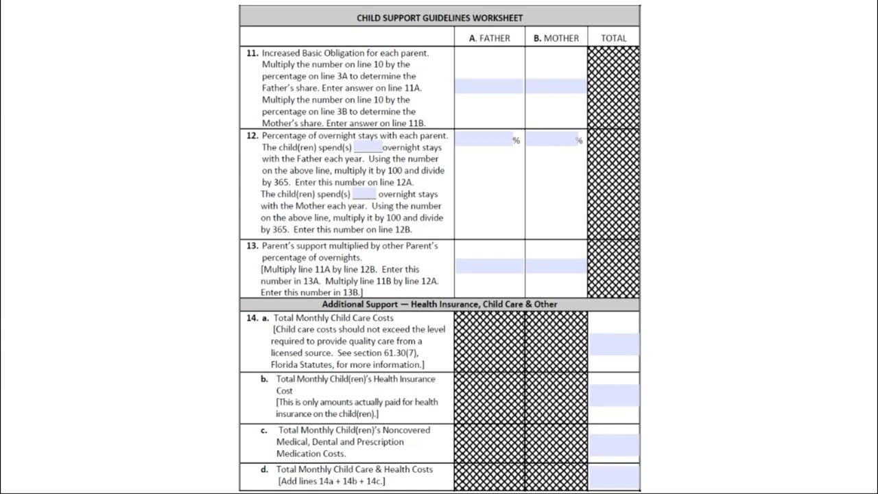 Notice of Filing Child Support Guidelines Worksheet Page 4 YouTube