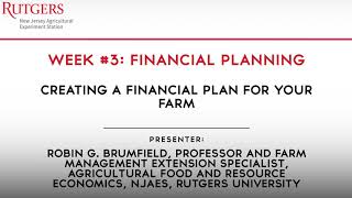 Brumfield Creating a Finanical Plan for Your Farm
