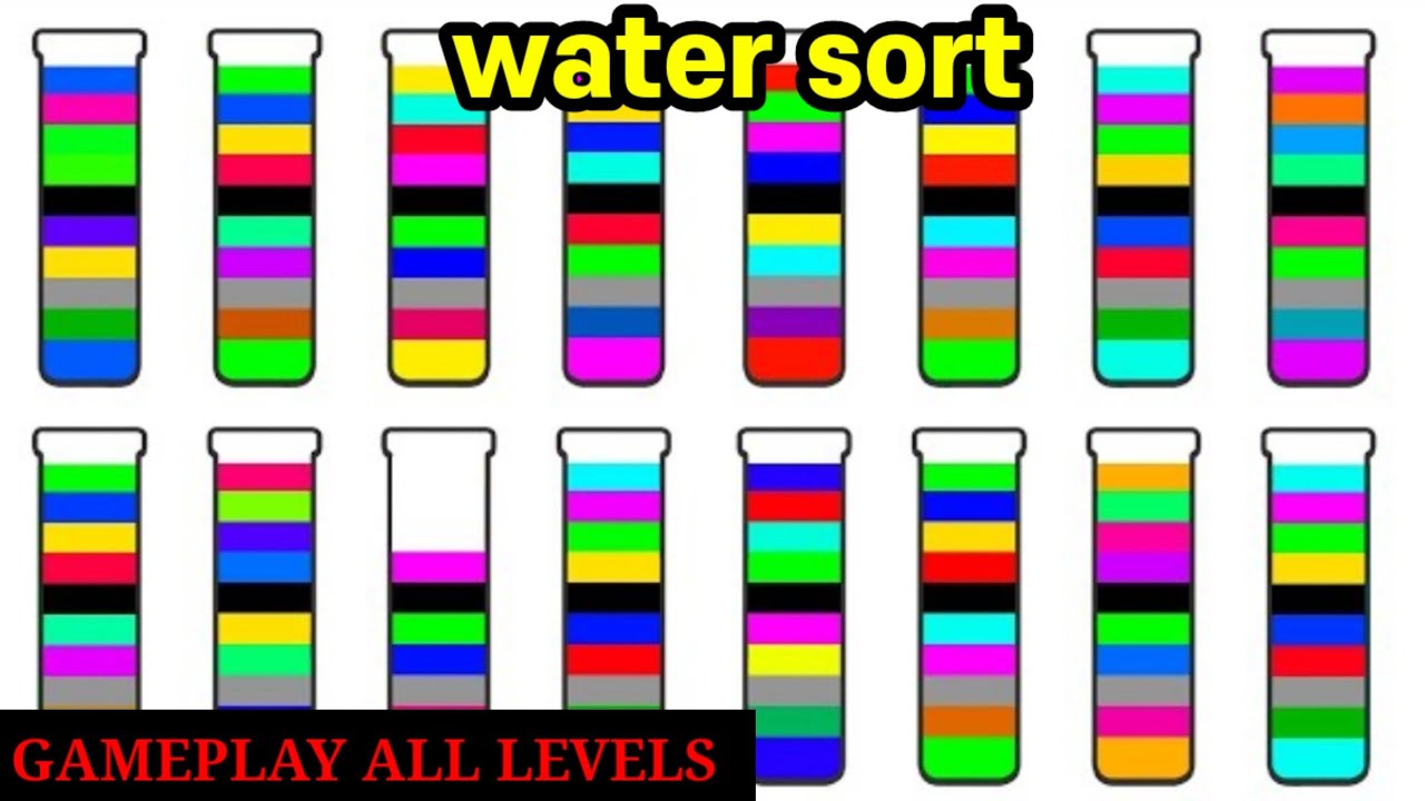Pixel Water Sort water sort gameplay satisfying videos #watersort #cutepopitdiy # ...