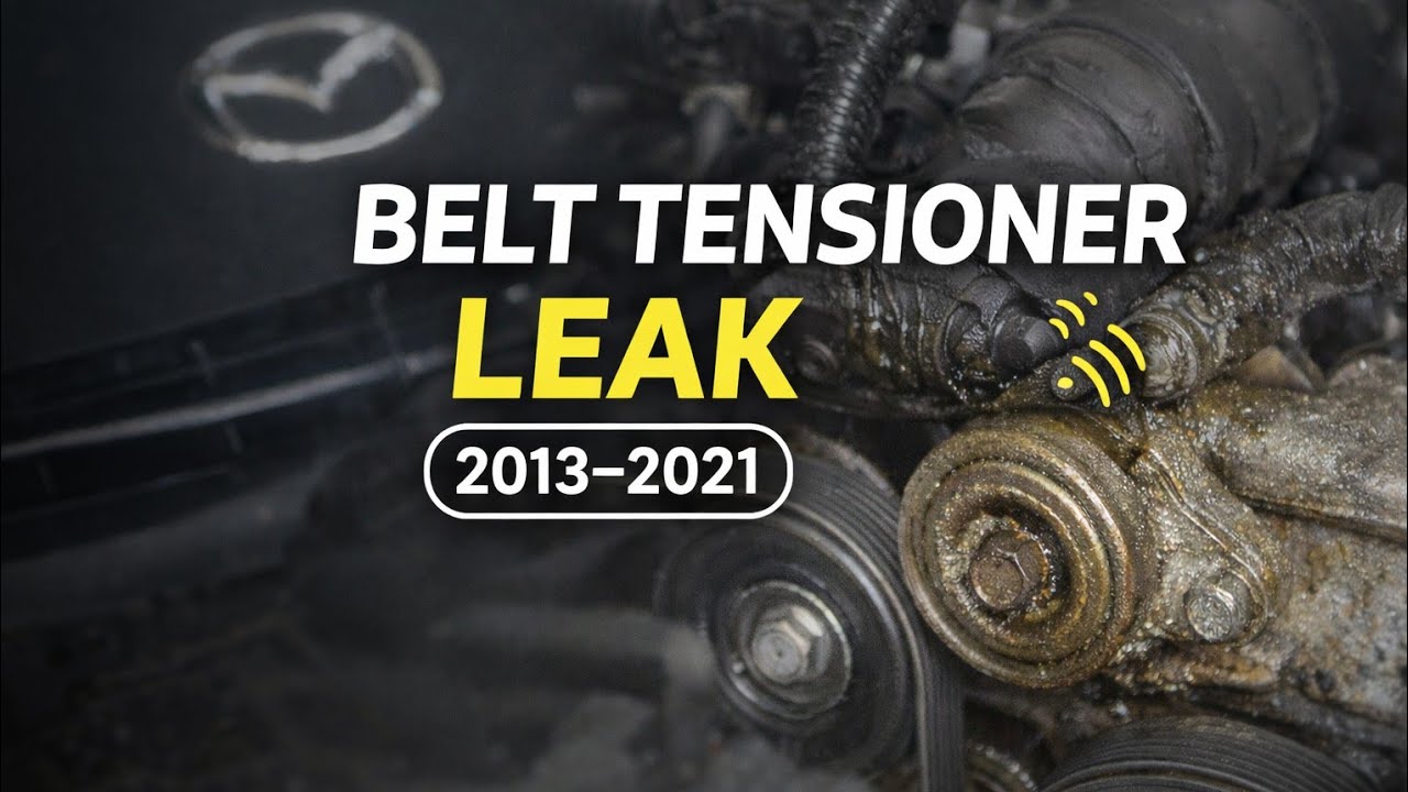 Утечка и дребезжание в натяжителе приводного ремня Mazda.