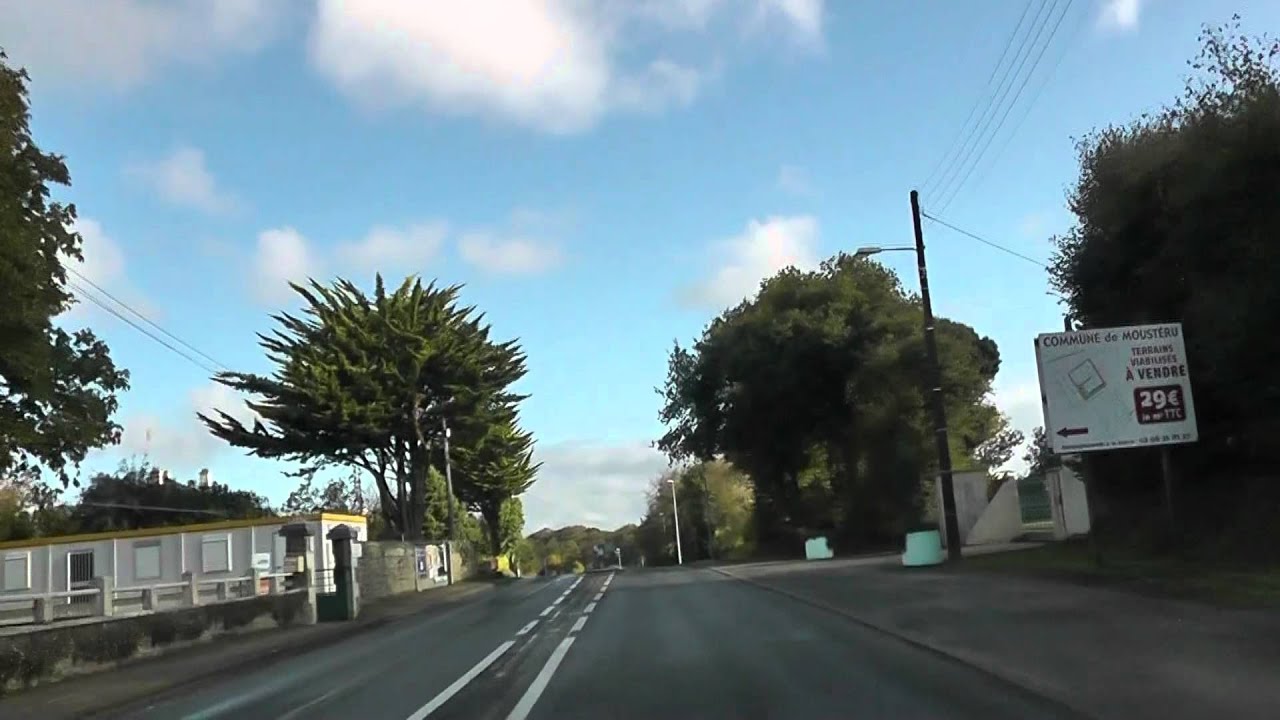 Driving Through Mousteru On The D787, Côtes d'Armor, Brittany, France 28th October 2011