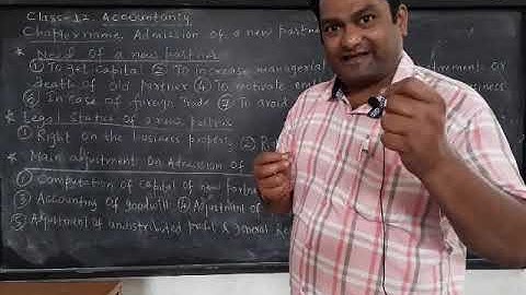 Class 12 Accounts Chapter 4 Admission of New Partner Part 1 MP Board by Amit Toshniwal