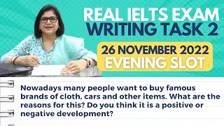 26 November 2022 | Writing Task 2 Essay | Academic | Evening Slot | IELTS Exam Review | India