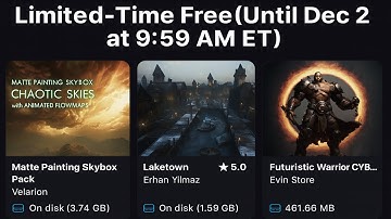 Unreal Engine Fab – This Week’s FREE Assets (Until Dec 2) – Chaotic Skies, Laketown & Cyber Warrior