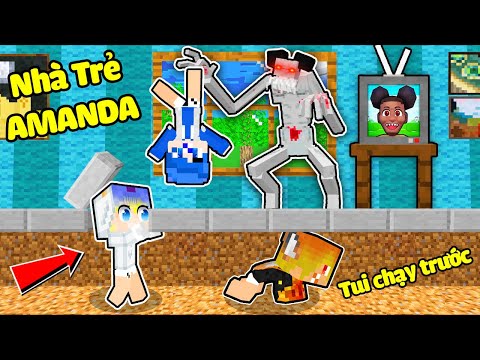 TÔ GÀ THỬ THÁCH 24H CHẠY TRỐN KHỎI NHÀ TRẺ AMANDA SIÊU ĐÁNG SỢ TRONG MINECRAFT*NHÀ TRẺ SIÊU KINH DỊ