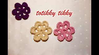 Crochet Flower Tutorial : Six Petal Applique : totikky tikky