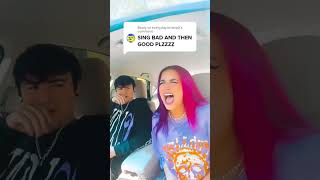 Singing bad then good to get my bf’s reaction…