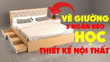 Học thiết kế nôi thất | Hướng dẫn vẽ GIƯỜNG 3 NGĂN KÉO siêu chi tiết
