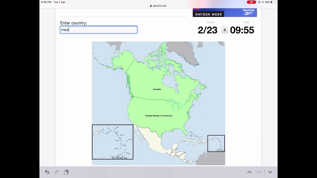 I named all the countries of north America on sporcle - YouTube