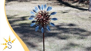 Sunnydaze Whirling Petals Metal Garden Wind Spinner - 48 H
