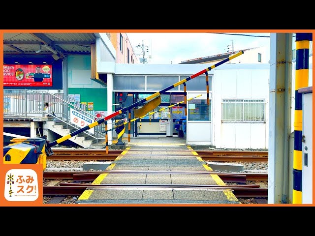 Japanese Train 4K】Sneaky railroad crossing【Railroad Crossing