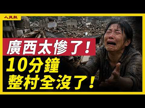 广西洪灾惨状惊人！10分钟整村消失！洪水退后，断水断粮、喝雨水求生！