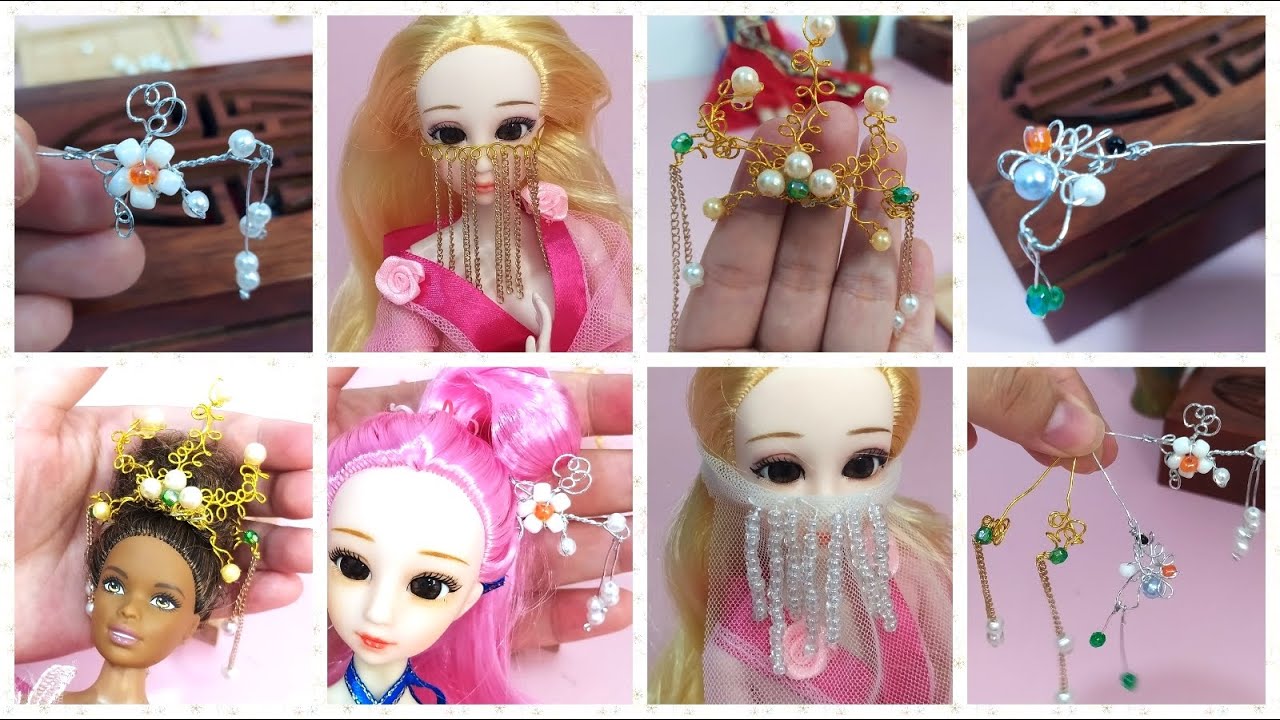 Diy barbie doll hair pins Diy DOLL JEWELRY IDEAS YouTube