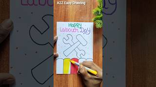 Thankyou Card For Labour Day / Labour Day Card Making / Labour Day Drawing #shorts