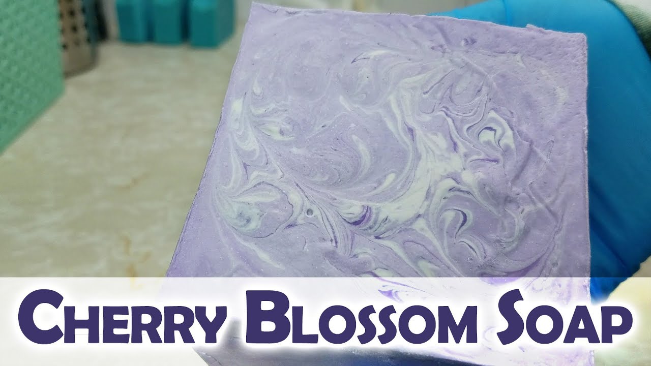 Making Soap w/ a Ricing Fragrance | Cherry Blossom Cold Process Soap ...