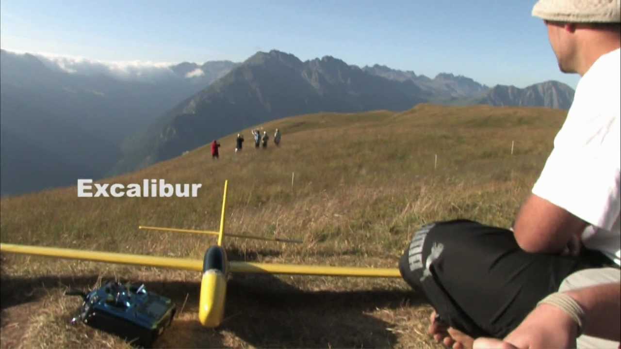 Vol de pente à l'Alpe d'Huez - Voltige planeur RC en Excalibur