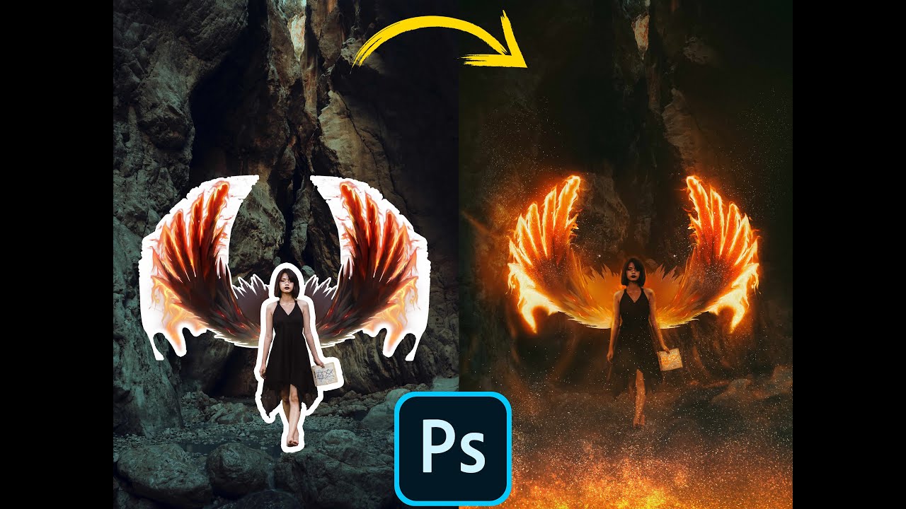 kind fire witch : in this video i make kind fire witch in photoshop