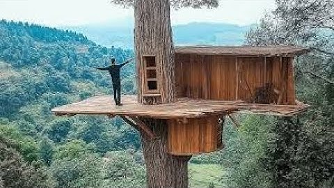 Secret Tree House Build With Amazing Views | Start To Finish By @Wild_Hammer