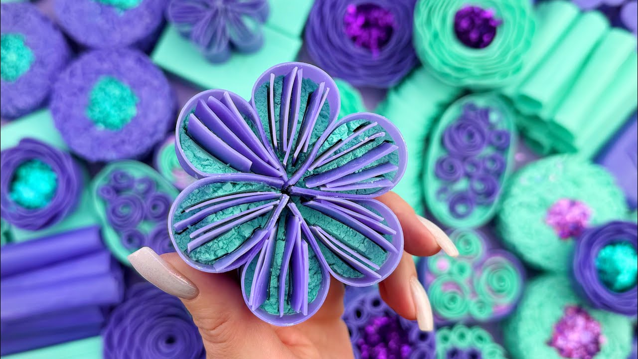 [ASMR] Soap boxes with glitter foam and starch★Crushing soap ★4K★ 비누를 부수다