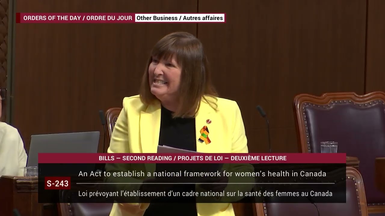 Speech on Bill S-243, An Act to establish a national framework for women’s health in Canada