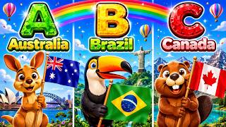 Preschool Learning activities | ABC COUNTRIES OF THE WORLD SONGS for Kids | Learn Countries, Letters