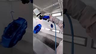Refinishing brake calipers to LASER BLUE