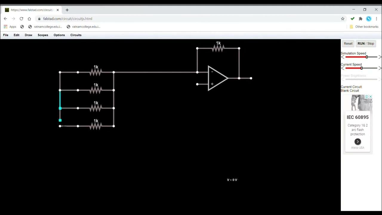 Circuit Diagram of D to A Converter Weighted Resistor Network on
