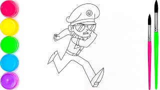 Little Singham Coloring Page For Kids Fun Cartoon Coloring Video With Easy Step By Step