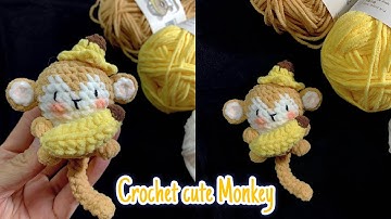 Crochet Cute Monkey Amigurumi Tutorial 🙈🍌 | Hướng dẫn móc len chú khỉ nhỏ ôm chuối 🍌 |