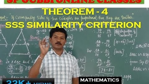 THEOREM-4, SSS SIMILARITY CRITERION 10TH/NCERT/CBSE - SANGAM TUTORIALS - GUBBI