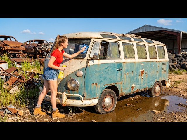 Abandoned 1955 VW Samba 23-Window Bus Restoration | Rusty to Royal