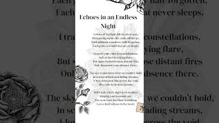 Echoes in an Endless Night | Original Poetry on Love and Loss #holdinghope #restandbethankful