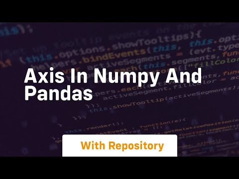 axis in numpy and pandas
