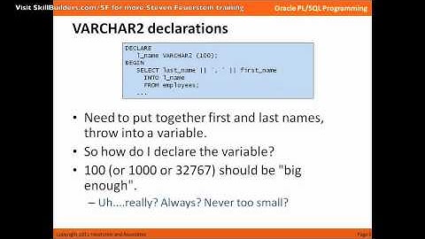 Steven Feuerstein Presents PL/SQL Best Practices: VARCHAR2