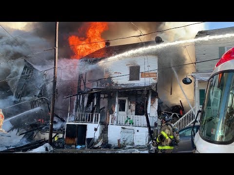Ashland Fire Dept .  1112 Brock St - MASSIVE 3 Alarm Inferno W/Collapse