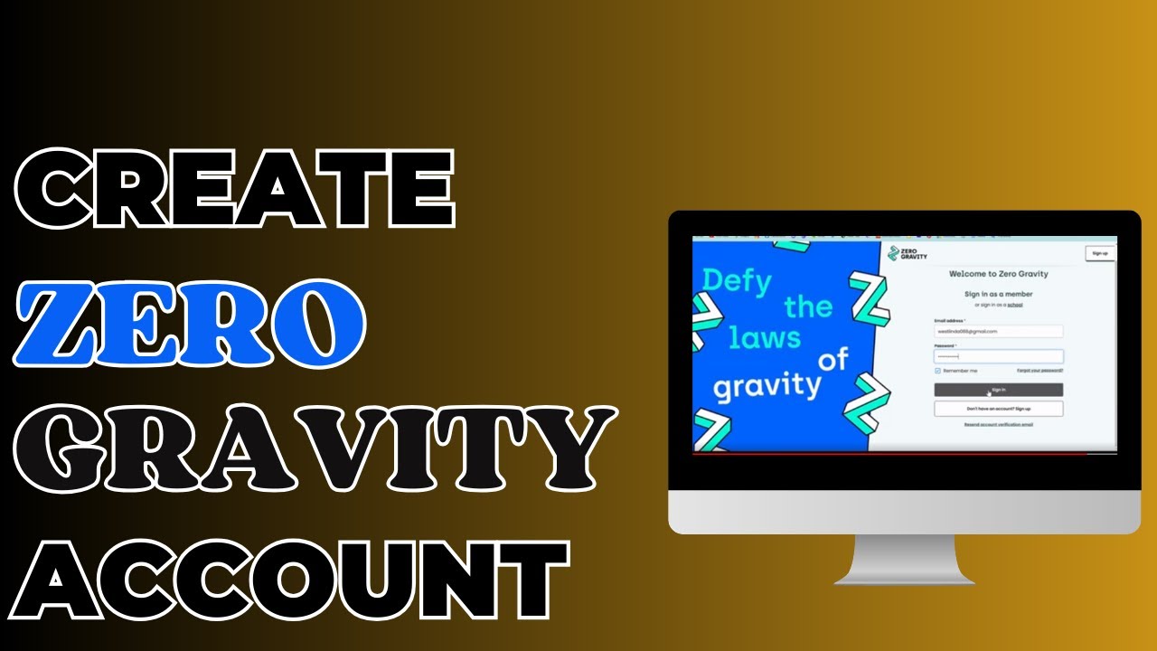 How To Create Zero Gravity Account - YouTube